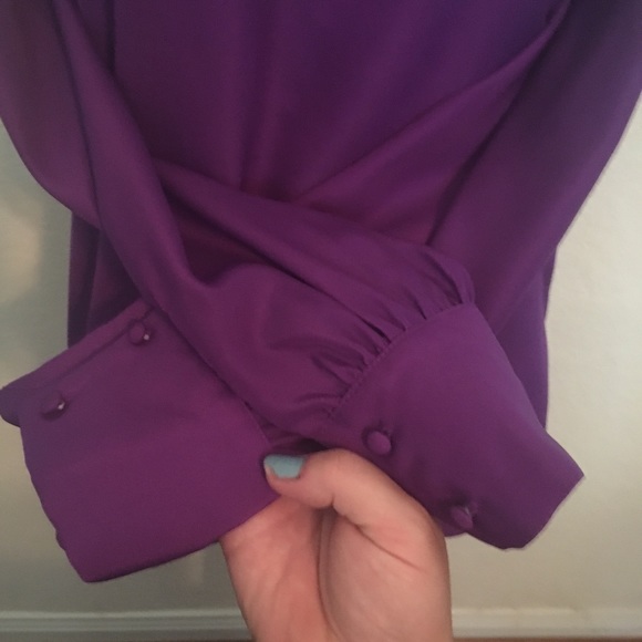 J. Crew Purple Boatneck Long Sleeve Blouse - Picture 4 of 8